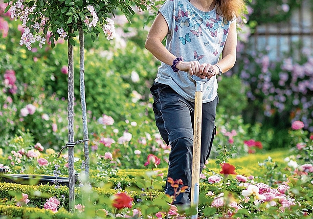 Arbeitet auf Schloss Wildegg: Gärtnerin Melissa Gögele.Foto: MA/Pascal Meier