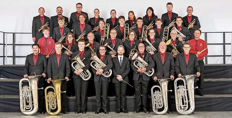 DIe Musikgesellschaft Dürrenäsch beim Eidgenössischen Musikfest in Biel.Foto: Roman Kirchhofer