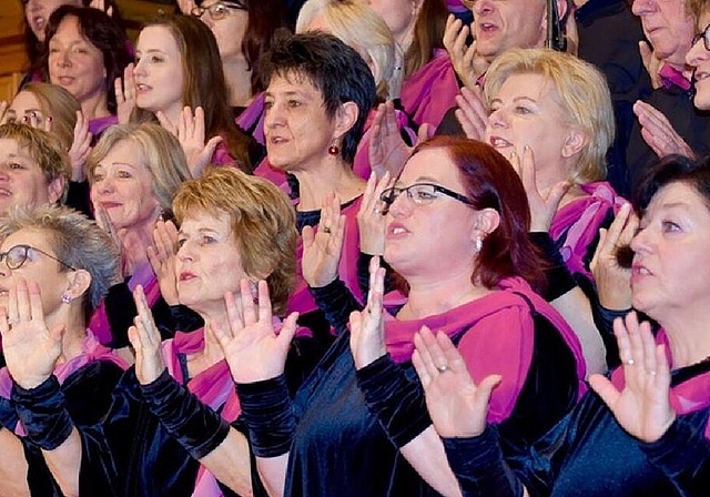 <em>Sorgen mit ihren Liedern für vorweihnachtliche Stimmung: </em>Der Chor Voices of Joy.Foto: Pierre Frey