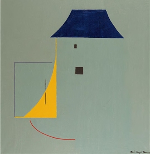 Spätwerk: «Häuschen mit Seetalbahn» von Rudolf Urech-Seon, 1957, Öl auf Leinwand, 101 auf 86 Zentimeter. Privatbesitz, Bern. Verlag Scheidegger &amp; Spiess