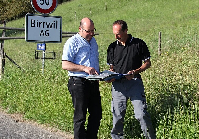 Zuversichtlich: Martin Härri und Max Härri (rechts) hoffen auf ein Ja der Gemeindeversammlung zum Vorhaben.
