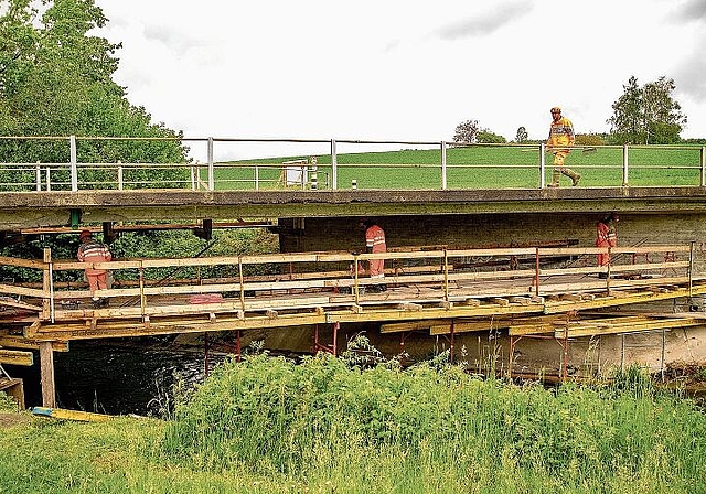 Vorbereitung für die Sanierung: Ein Hilfsgerüst wurde erstellt, um das eigentliche Arbeitsgerüst zu montieren. Foto: Peter Winkelmann