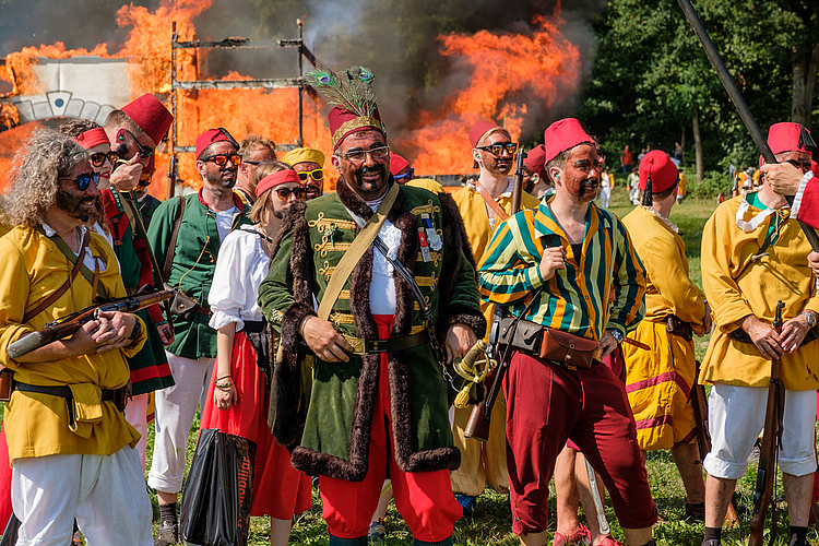 Kommt erst im Jahr 2022 wieder zur Aufführung: Das Freischarenmanöver im Rahmen des Lenzburger Jugendfests. Foto: Peter Siegrist 