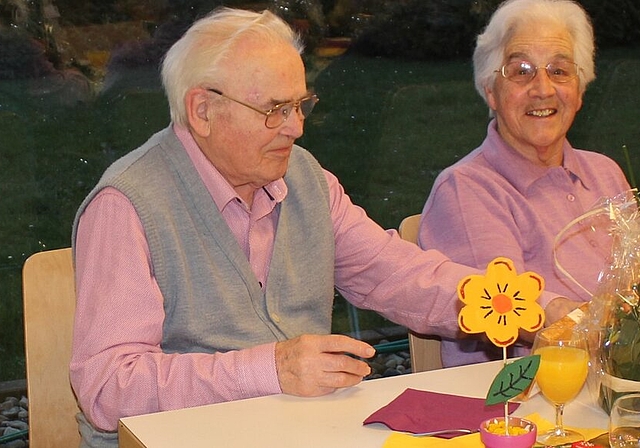 70 Jahre glücklich beisammen: Ehepaar Ernst und Frieda Widmer-Stutz. Foto Alexander Studer