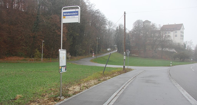 <em>Einig über Parkplatzfrage: </em>Der neue Parkplatz für Schloss Wildenstein kommt zwischen Bushaltestelle und Wald zu liegen.<em> Foto: AG</em>