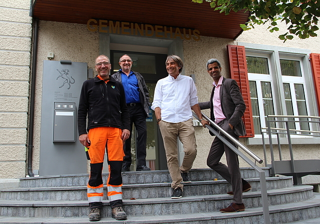 Gehören zur Arbeitsgruppe des Förderungsprogramms: Martin Baumgartner, Urs Gall, Stephan Baur und Halin Rodriguez. Foto: Carolin Frei