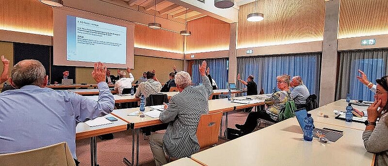 Nicht immer gleicher Meinung: Abstimmung an der «Lebensraum»-Vorstandssitzung. Foto: Fritz Thut