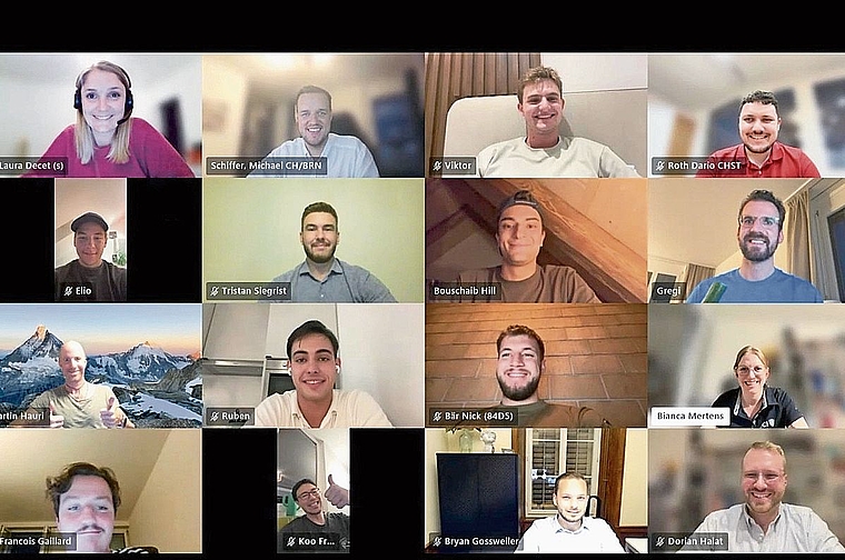 Zufriedene Vereinsgründerinnen und Vereinsgründer beim Onlinemeeting.Screenshot: zvg