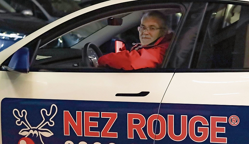 Sicher nach Hause dank Nez Rouge.Foto: Romi Schmid Sicher nach Hause dank Nez Rouge.Foto: Romi Schmid