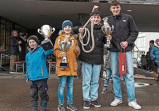 Die Kategoriensieger in Seengen: Levin Kamm, Iven Strub, Marc Widmer und Lars Meyer.  Foto: Urs Sigg