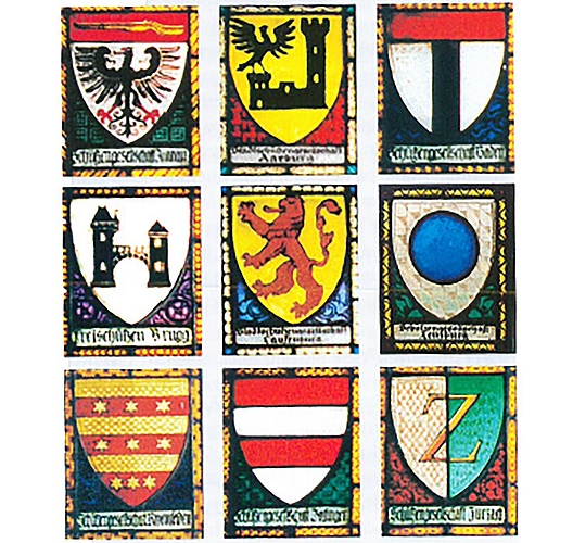 <em>Neun Orte:</em> Wappenscheiben der Stammsektionen des Habsburgschiessens. Foto: zvg
