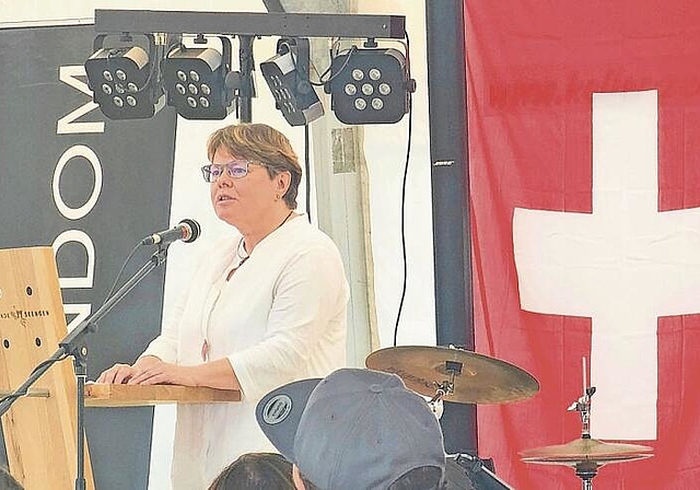 «Einer für alle, alle für einen»: Marianne Wildi appellierte an die Gemeinschaft. Foto: Romi Schmid