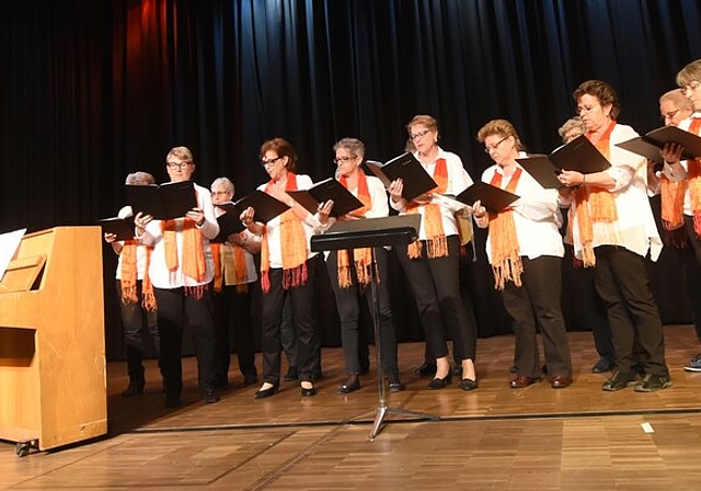 <em>Auch sie sorgten für eine gute Stimmung am Seetaler Sängertreffen:</em> Der Frauenchor Beinwil am See. Foto: Andreas Walker