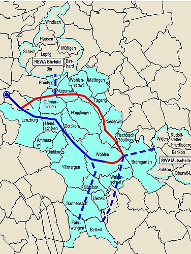 <em>Rote Linie:</em> Geplante neue Leitung.