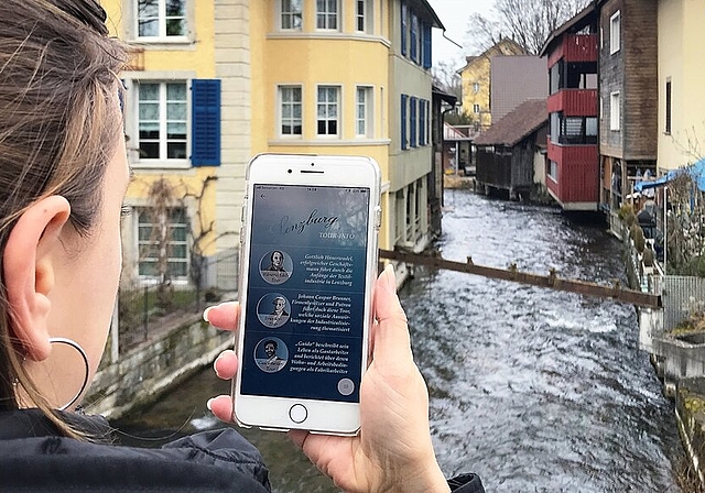 Öffnet neue Welten: Die Smartphone-App «IndustriekulTOUR Aabach» erweckt die Vergangenheit zum Leben.Foto: pd/MA