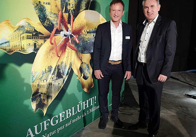 Vor Corona: Museum-Aargau-Direktor Marco Castellaneta und Regierungsrat Alex Hürzeler bei der Präsentation des Themas 2020. Foto: Fritz Thut