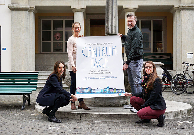 Sie stehen hinter «Centrum-Tage»: Die Mitglieder der Arbeitsgruppe von links: Patrice Bérard, Valerie Dietiker, Matthias Günther und Kathrin Steinmann. Foto: zvg