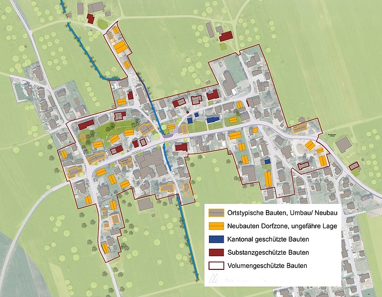 So entwickelt sich das Dorf: Nutzungsplan Bettwil.Illustration: zvg/Marti Partner AG