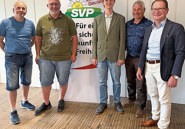 Schauen zuversichtlich in die Zukunft: Donato Pagliaricci, Marco Boschetti, Lauri Küng, Hanspeter Dössegger und Rolf Jäggi.Foto: zvg