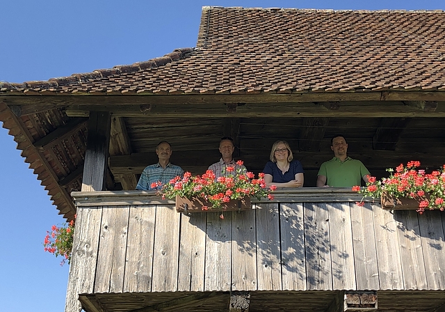 Im Jubiläumsjahr an der Vereinsspitze: Willy Herren, Rudolf Anner, Sonja Läubli und Hendrik Jost. Foto: Rico Juchli