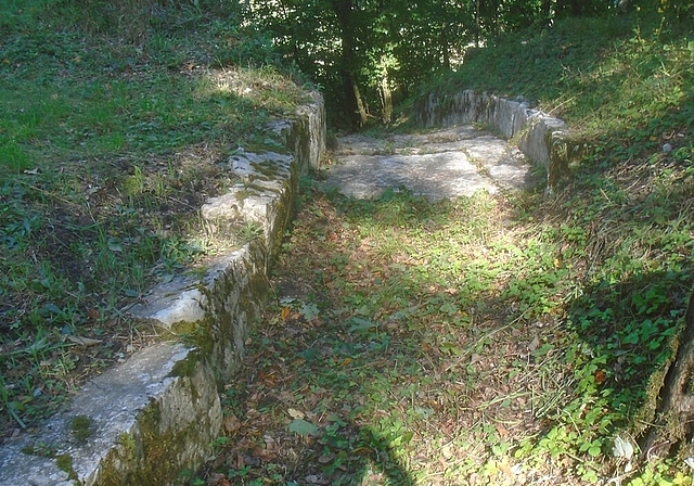 Wassergraben: Dient heute als Fussweg durch den Länzertwald. Foto: zvg
