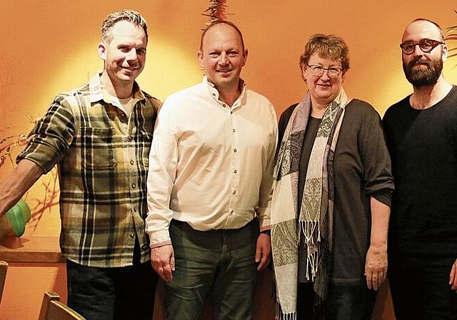 Der Vorstand (von links): Pascal Meier, Heinz Lüem, Angelina Meyer, Mauro Stritt. Foto: Romi Schmid