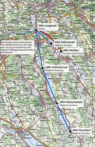 <em>Grosses Einzugsgebiet:</em> Karte der geplanten ARA Seetal. Foto: zvg
