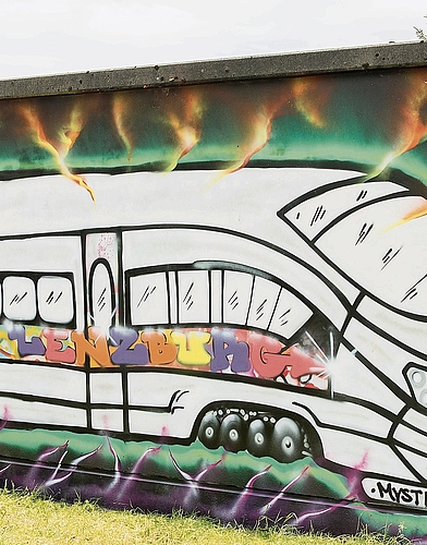 Die Graffiti können sich sehen lassen. Die Graffiti können sich sehen lassen.