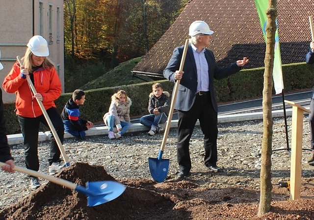 <em>Zeichen für die Umwelt:</em> Im Rahmen der Aktion «Klimaoase» pflanzten Gemeindevertreter in Meisterschwanden einen Feldahorn. Foto: Alexander Studer