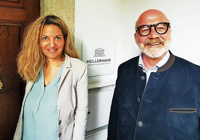 Engagieren sich für die Koordination von Freiwilligenarbeit: Geschäftsleiterin Michelle Müller und Stiftungsratspräsident Alexander Krebs vom Lenzburger Müllerhaus. Foto: Fritz Thut