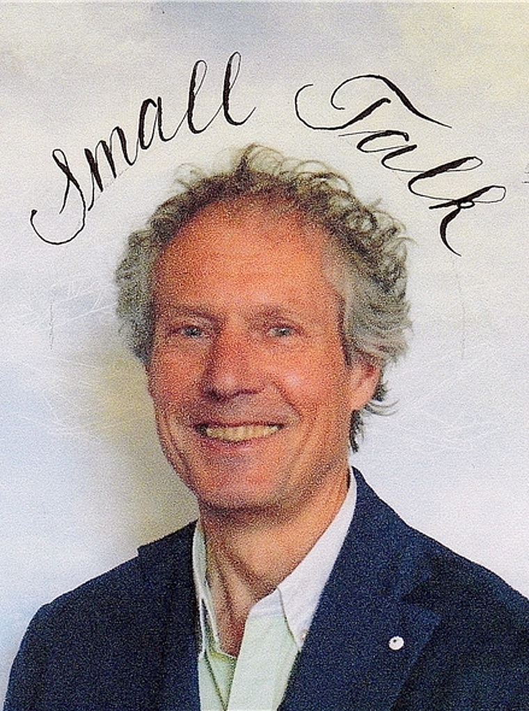 Gesprächsstoff liefern: Karte mit Fritz Huser zu seinem Kurs Small Talk an der Volkshochschule Lenzburg. Foto: zvg