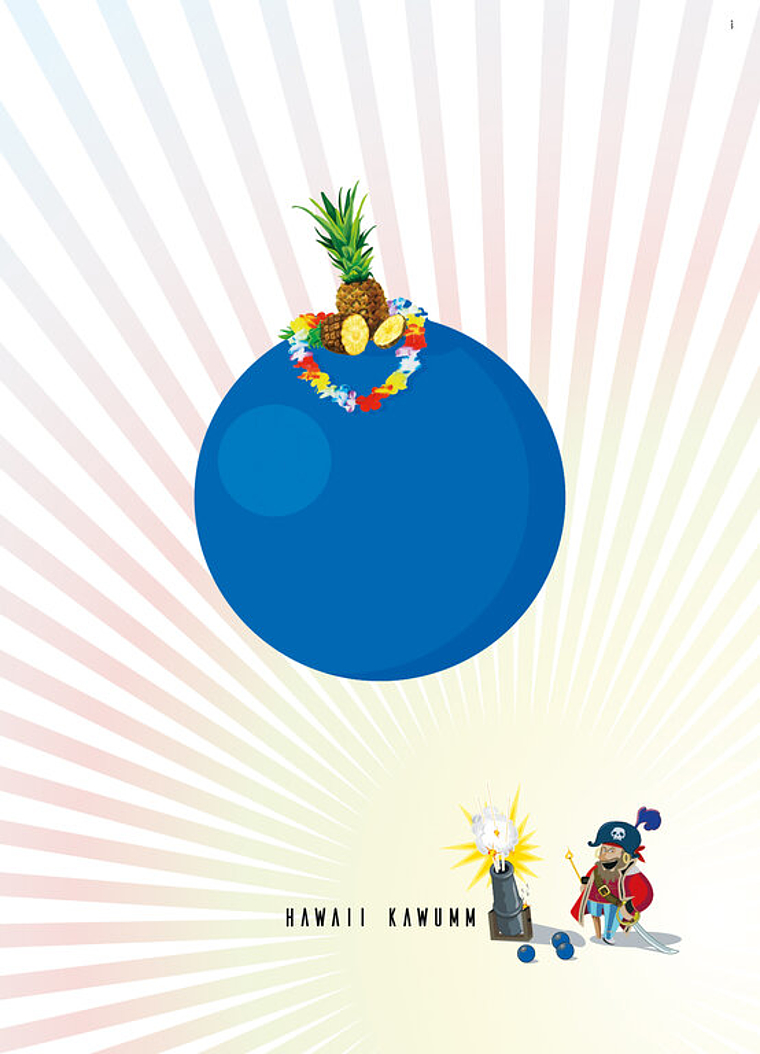 Hawaii Kawumm: Juli-Motiv der Reihe «Lenzburgiana». Illustration: mphs