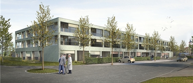 Schon bald Realität: Das Seenger Seniorenzentrum «Casa Hubpünt» in einer Visualisierung. Foto: zvg