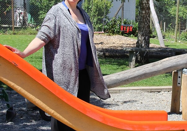 Anita Berger: Die neue Präsidentin auf dem aufgepeppten Spielplatz. Foto: AG