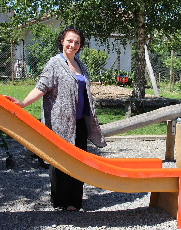 Anita Berger: Die neue Präsidentin auf dem aufgepeppten Spielplatz. Foto: AG
