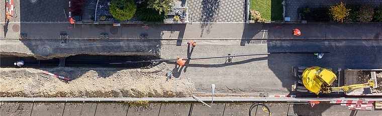 Sicheres Netz: Werkleitungsarbeiten der SWL Energie AG, hier an der Dragonerstrasse in Lenzburg. Foto: zvg