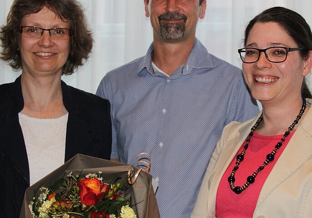 <em>Wechsel:</em> Sabine Sutter-Suter (links) tritt ab, Daniel Blaser und Elisabeth Tribaldos übernehmen das Co-Präsidium. Foto: AG