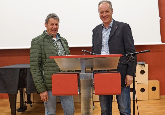 Politisieren seit über 20 Jahren in Lenzburg: Ruedi Baumann und Michael Häusermann.Foto: rfb