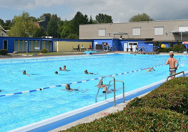 Gemeinsam schwammen die Besucher am Samstag 725 Längen im Schwimmbad Möriken-Wildegg.