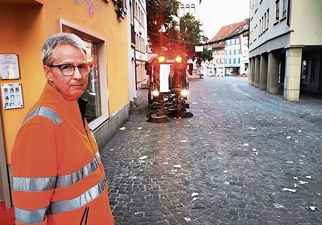 Schaut, dass die Stadt zum Fest sauber ist: Werkhof-Leiter Peter Ulmann. Foto: Fritz Thut: