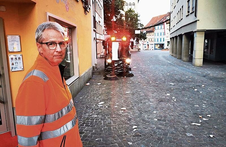 Schaut, dass die Stadt zum Fest sauber ist: Werkhof-Leiter Peter Ulmann. Foto: Fritz Thut: