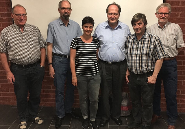 Der neue Vorstand der Operette Möriken-Wildegg von links: Heinz Eigensatz, Samuel Schmid, Martina Widmer, Felix Müller, Marc Frey, Sergio Caneve. Foto: zvg