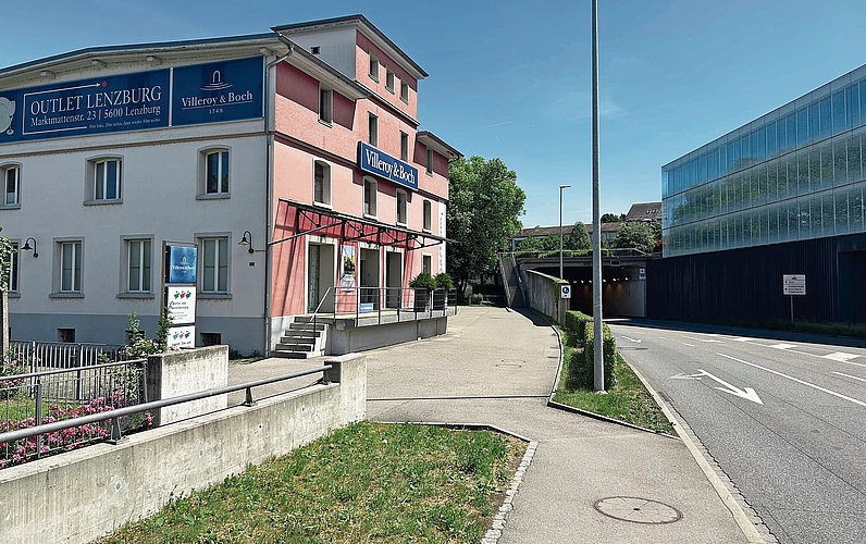 Vergleich heute: Blick vom ehemaligen Standort der Dreiwegweiche in Richtung Erlenguttunnel 2026.Foto: ETH-Bibliothek Zürich, Bildarchiv Vergleich heute: Blick vom ehemaligen Standort der Dreiwegweiche in Richtung Erlenguttunnel 2026.Foto: ETH-Bibliothek Zürich, Bildarchiv