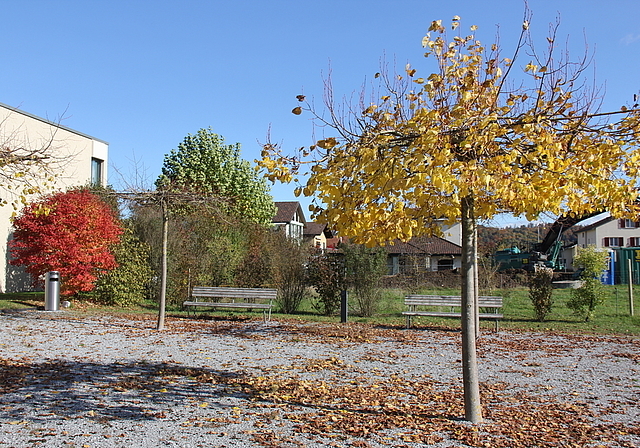 Hinter dem Zopfhuus: Standort des neuen Kindergartens/Schulraums. Foto: Alfred Gassmann