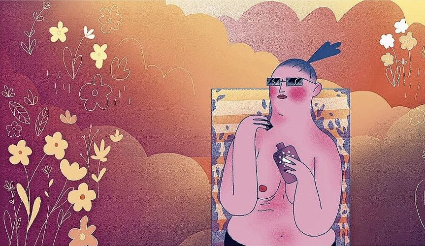Rosa gerät in Ekstase: Standbild aus dem Animationsfilm «Sweet Nothing». Foto: zvg/hslu