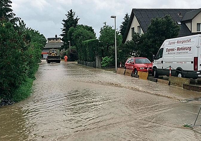 Überschwemmung: Starke Regenfälle führten 2016 zu Hochwasser in Möriken-Wildegg. Foto: zvg