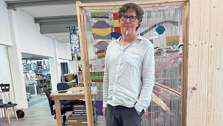 René Mollet, Co-Leiter des Kreativateliers: «In einem nächsten Schritt möchten wir hier in Lenzburg 24 Plätze anbieten»Foto: Anja Suter