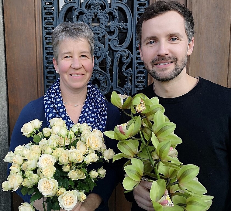 <em>Inhaberwechsel:</em> «Verde»-Inhaberin Brigitte Becker übergibt ihr Blumengeschäft an Philipp von Arx, der es als «von Arx Blumen & Garten» weiterführt. Foto: Fritz Thut