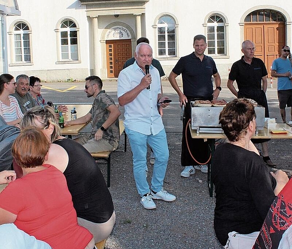 Lange Leidensgeschichte: Ansprache von Gemeindeammann Meinrad Baur. Foto: Alexander Studer