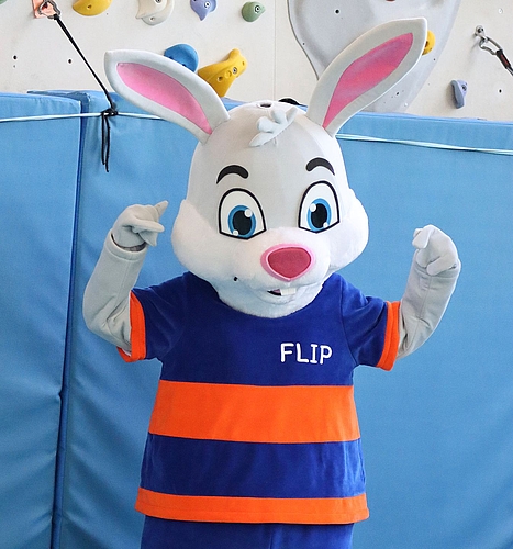 Maskottchen Flip vom Aargauer Turnverband.